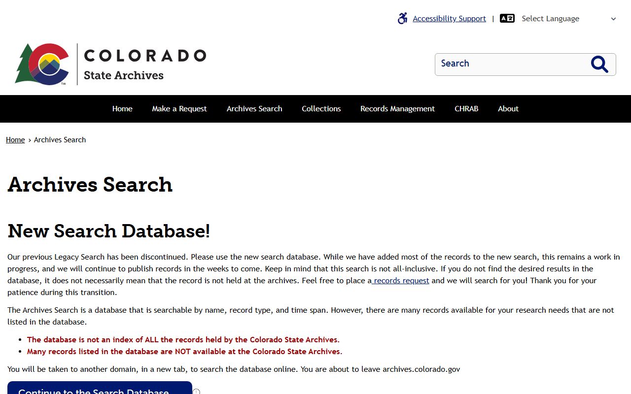 Colorado State Archives online search for Jefferson County marriage records